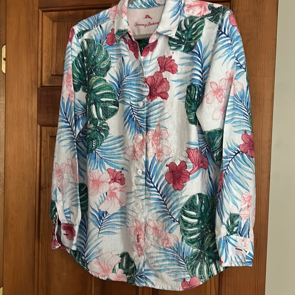 Tommy Bahama linen womens size large blouse